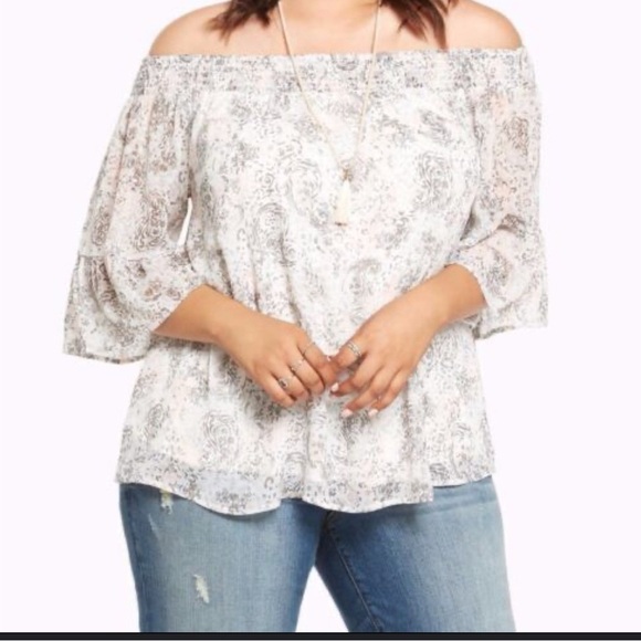 Torrid Gray and White Blouse - Picture 1 of 9